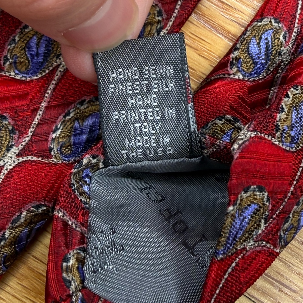Robert Talbott Red and Blue Patterned Silk Tie - image 7